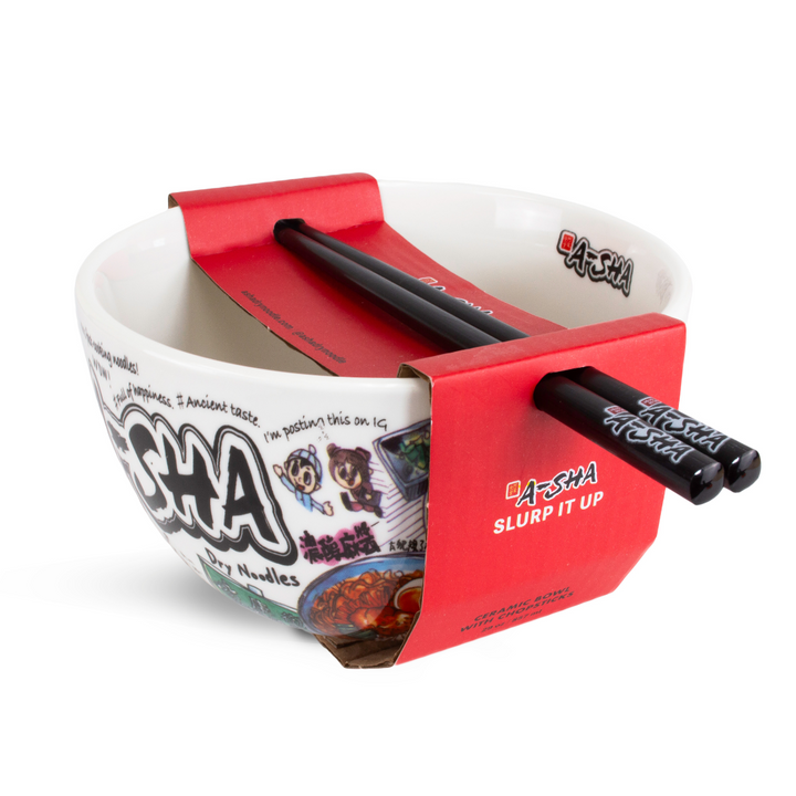 Ceramic Ramen Bowl with Chopsticks - Easy Noodle Night Favorite J2